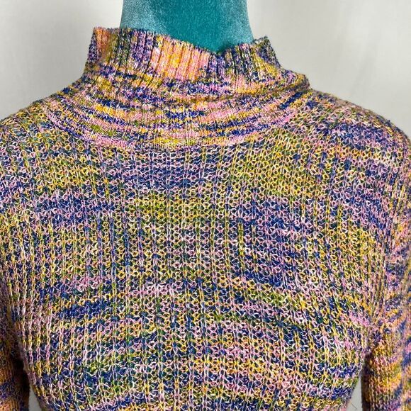 Free People Multi-Color Marl Knit Mock Neck Sweater (Size XS/TP) - Picture 5 of 8
